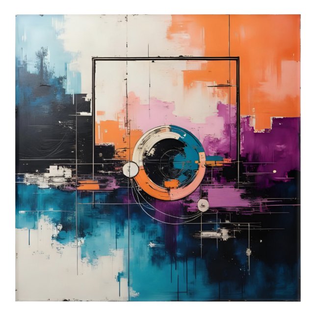 Retro Wave Design 01 - Acrylic Wall Art (Front)