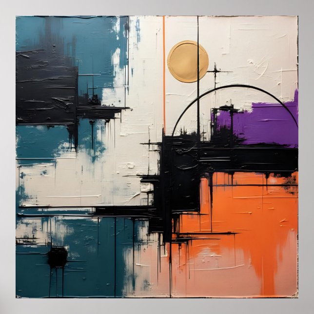 Retro Wave Design 03 - Poster Paper  (Front)