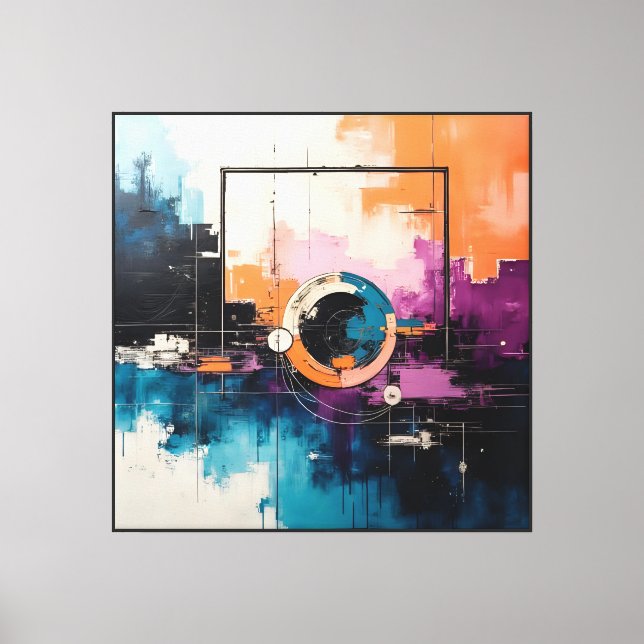 Retro Wave Design 04 - Canvas Print (Front)