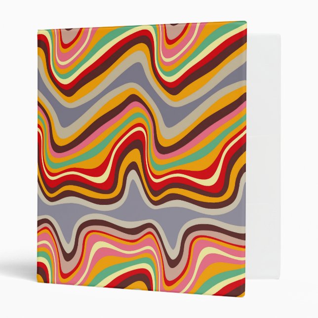 retro wave disco 3 ring binder (Front/Inside)