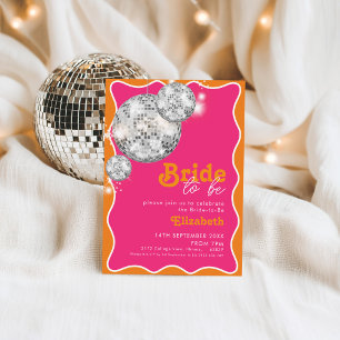 Retro Wave Disco Bridal Shower Invitation
