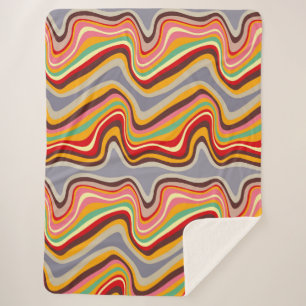 retro wave disco sherpa blanket