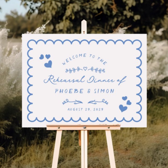 Retro Wave Doodle Rehearsal Dinner Welcome Sign (Creator Uploaded)