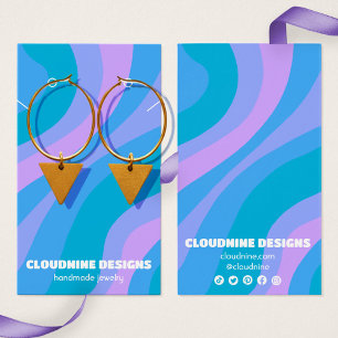 Retro Wave Earring Necklace Jewelry Display Card