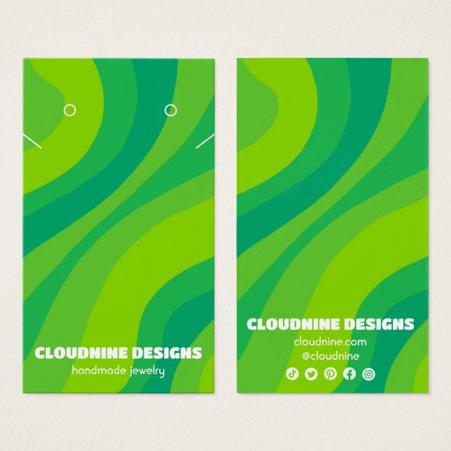 Retro Wave Earring Necklace Jewelry Display Card (Front & Back)