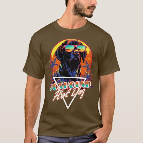 Retro Wave Foxhound Hot Dog Shirt