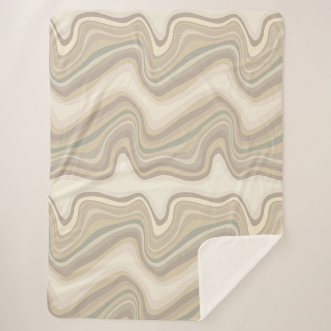 retro wave neutral sherpa blanket (Front)