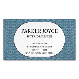 Retro Wave Pattern Interior Designer  Business Card Magnet