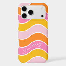 Retro Wave Stripe Pink Orange Yellow Personalized