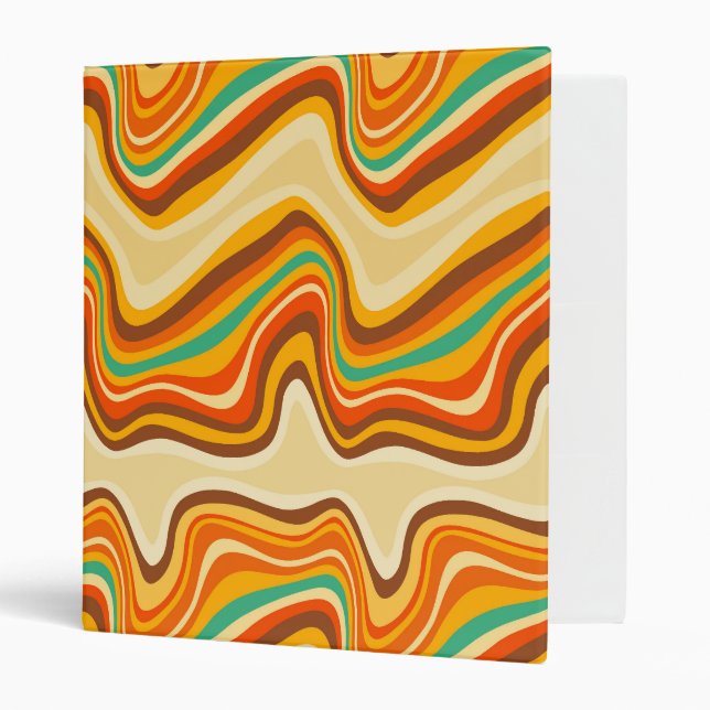retro wave warm 3 ring binder (Front/Inside)