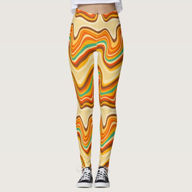 retro wave warm leggings (Front)