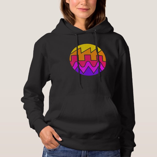 Retro Waveform Synthesizer Sound Wave Electronic M Hoodie (Front)