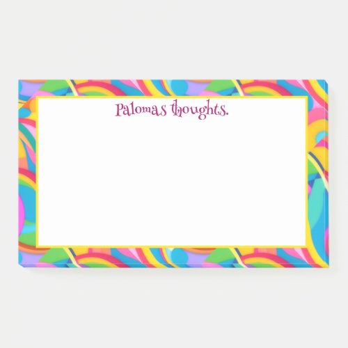 Retro waves Abstract colorful doodle brain dump Post_it Notes
