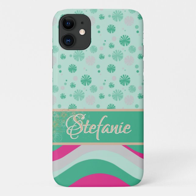Retro Waves and Flowers Case-Mate iPhone Case (Back)
