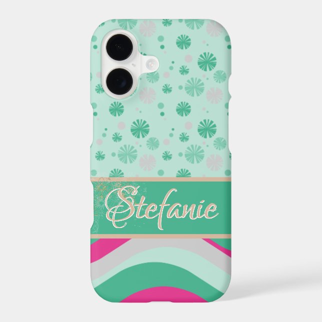 Retro Waves and Flowers Iphone Case (Back)