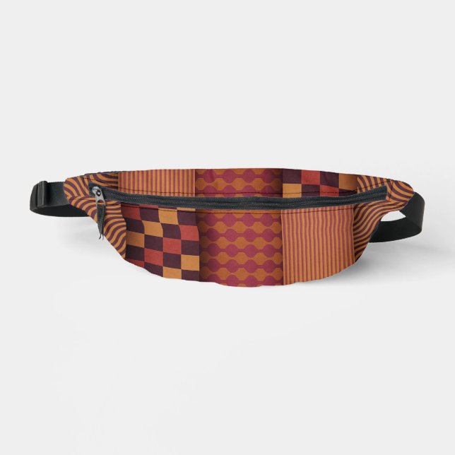 Retro Waves and Geometric Midcentury Pattern Fanny Pack (Front)