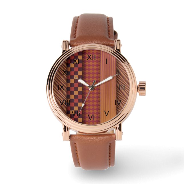 Retro Waves and Geometric Midcentury Pattern Watch (Front)
