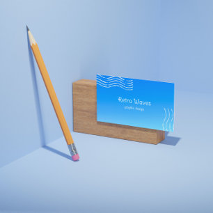 Retro Waves -blue gradient Business Card