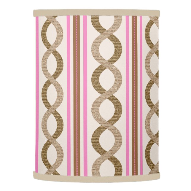 Retro Waves brown & pink passementerie  Lamp Shade (Left)
