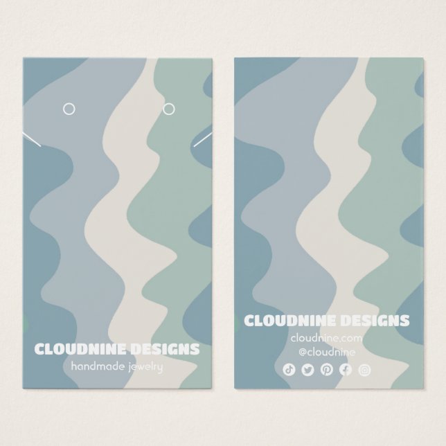 Retro Waves Earring Necklace Jewelry Display Card (Front & Back)