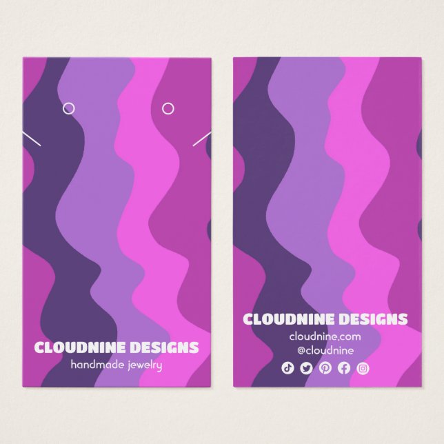 Retro Waves Earring Necklace Jewelry Display Card (Front & Back)