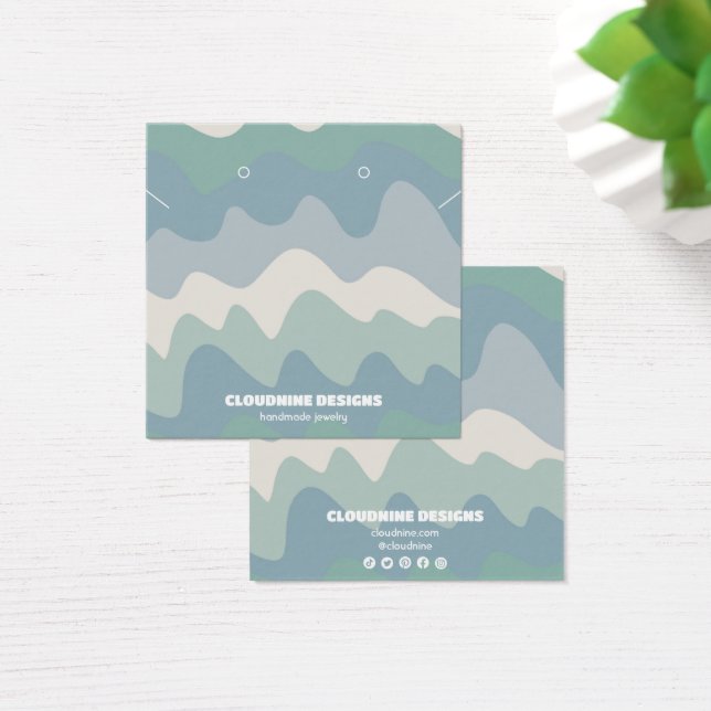 Retro Waves Earring Necklace Jewelry Display Card (Desk)