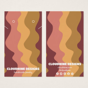 Retro Waves Earring Necklace Jewelry Display Card