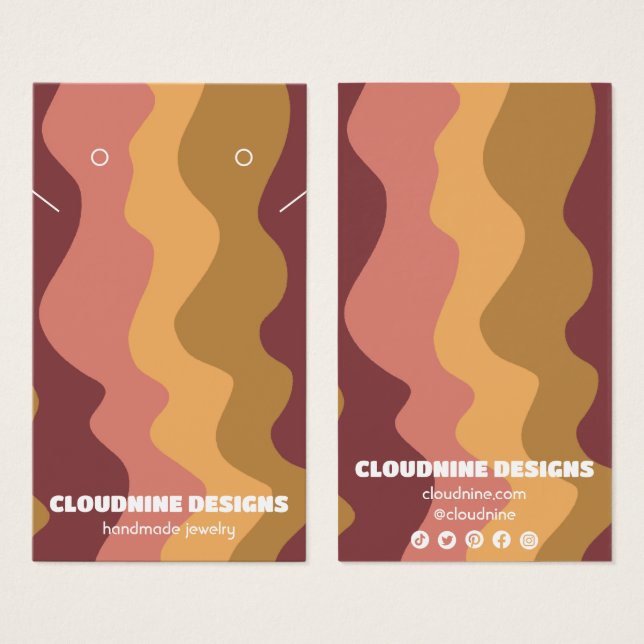 Retro Waves Earring Necklace Jewelry Display Card (Front & Back)