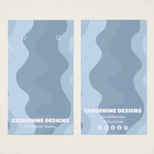 Retro Waves Earring Necklace Jewelry Display Card (Front & Back)