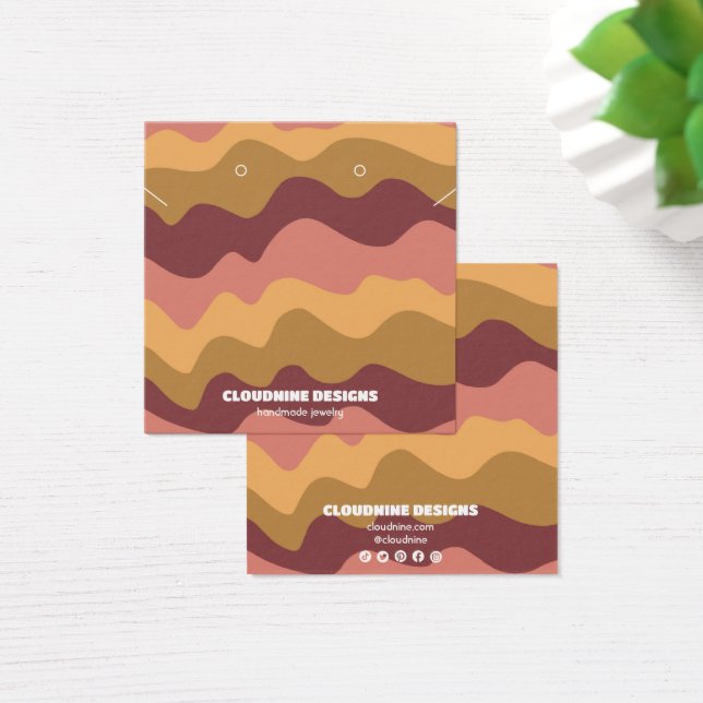 Retro Waves Earring Necklace Jewelry Display Card (Desk)