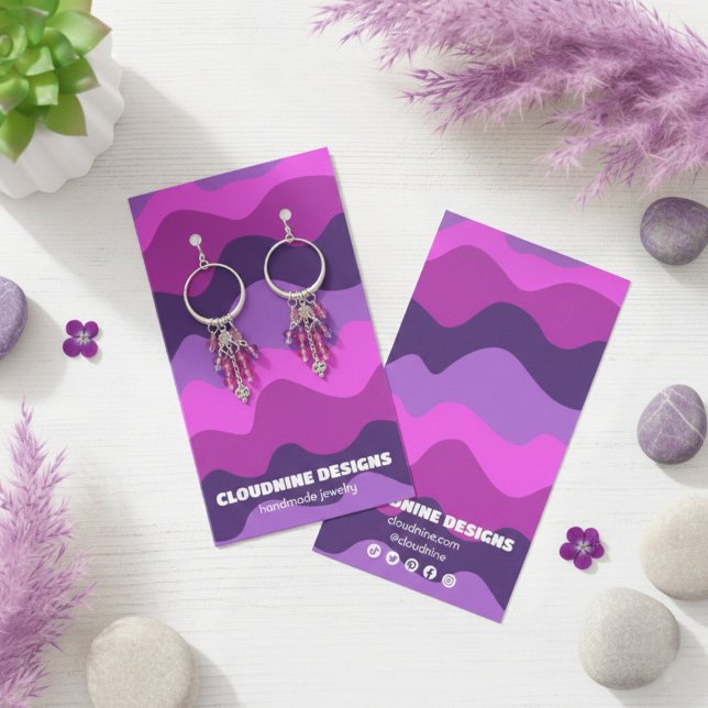 Retro Waves Earring Necklace Jewelry Display Card (Purple Retro Waves Earring Necklace Jewelry Display Card
)