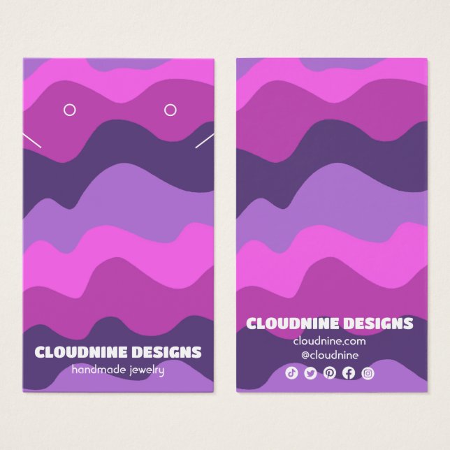 Retro Waves Earring Necklace Jewelry Display Card (Front & Back)