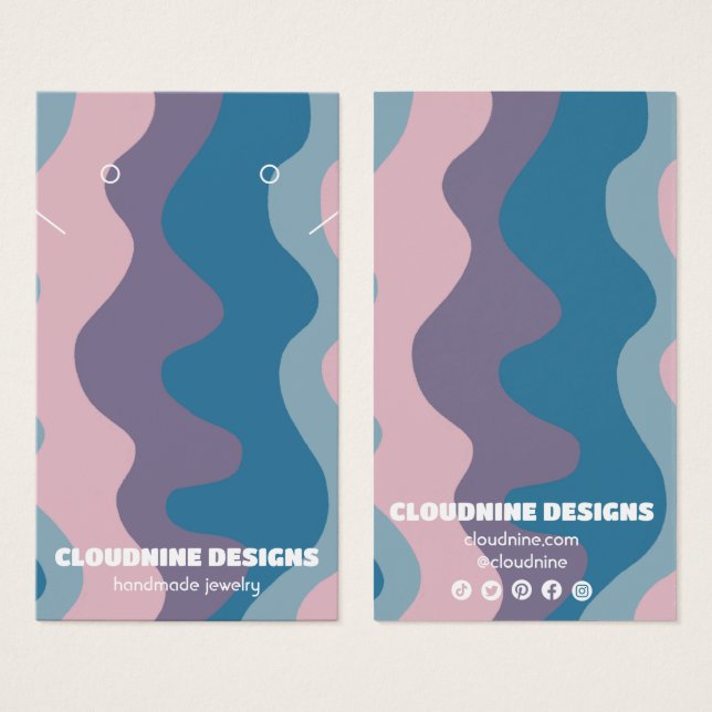 Retro Waves Earring Necklace Jewelry Display Card (Front & Back)