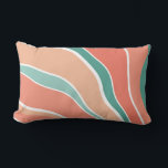Retro Waves - Orange and Green Lumbar Pillow<br><div class="desc">A retro-inspired wavy pattern in an orange and green color palette.</div>