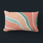 Retro Waves - Orange and Green Lumbar Pillow<br><div class="desc">A retro-inspired wavy pattern in an orange and green color palette.</div>