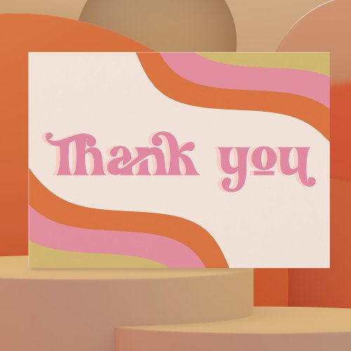 retro waves thank you for your order business card