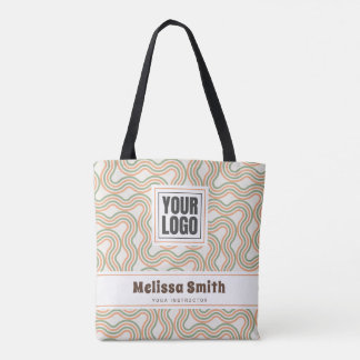 Retro Wavy Abstract Pattern Business Tote Bag