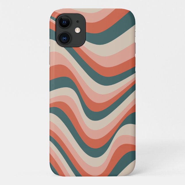 Retro Wavy Colorful Stripe Pattern Case-Mate iPhone Case (Back)