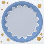 Retro Wavy Curve Border Blue Paper Plates<br><div class="desc">Featuring a fun retro wavy border design in modern fresh shades of blue.</div>
