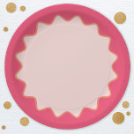 Retro Wavy Curve Border Blush Hot Pink Paper Plates<br><div class="desc">Featuring a fun retro wavy border design in modern blush and hot pink and orange.</div>