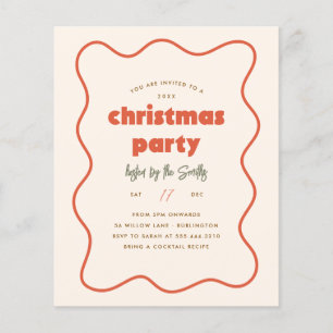 Retro Wavy Frame Budget Christmas Party