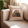 Retro Wavy Frame Terracotta Best Friends Photo Throw Pillow