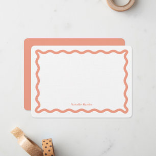 Retro Wavy Personalized Stationery Note Card