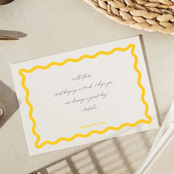 Retro Wavy Personalized Stationery Note Card by origamiprints at Zazzle