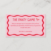 Panty Game Insert Card, Zazzle