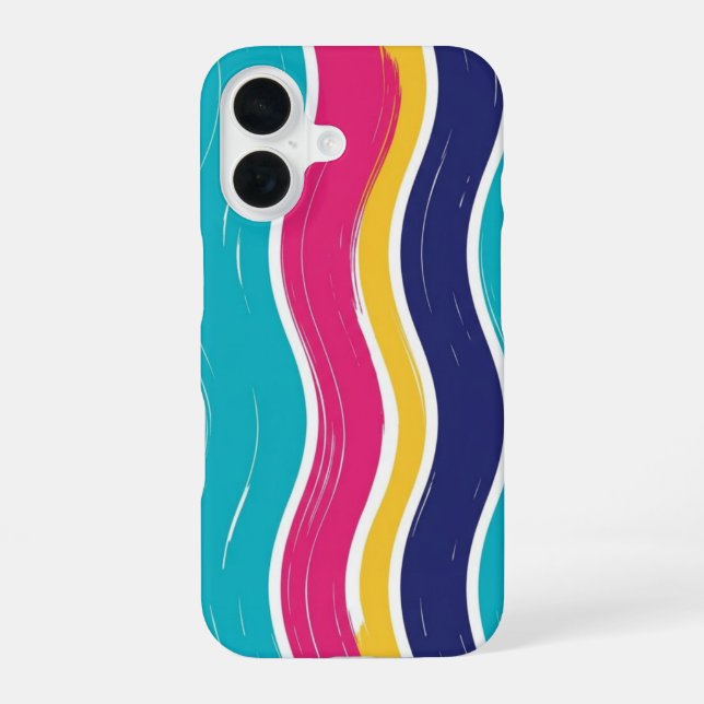 Retro Wavy Stripe Seamless Pattern iPhone Case (Back)