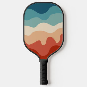 Retro Wavy Stripes Pickleball Paddle