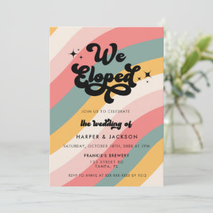Retro We Eloped Colorful Wedding  Invitation