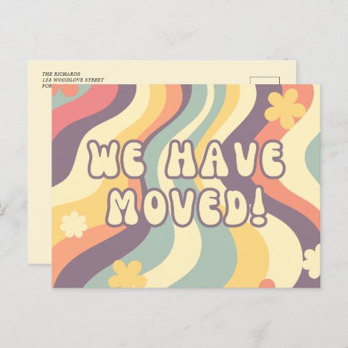 Retro We Have Moved New Home Moving Announcement Postcard