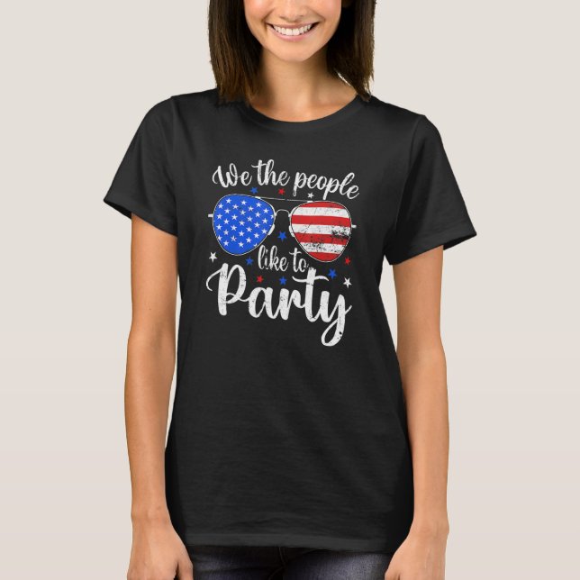 Retro We The People Like To Party American Flag 4t T-Shirt (Front)